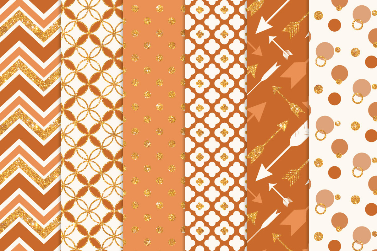 Pumpkin Glitter Patterns, a Pattern Graphic by Amanda Ilkov (Photo 2 of 3)