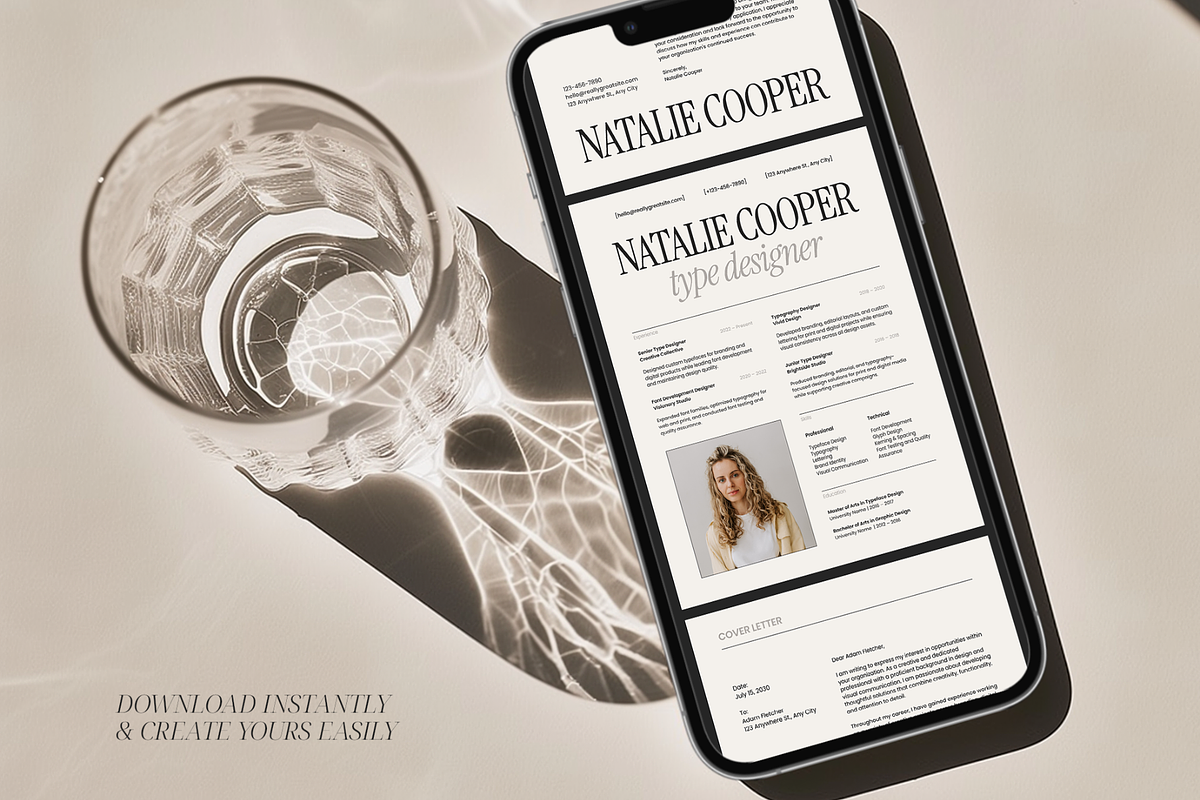 Beige Modern Minimalist CV Resume, a Resume Template by Creatif Foundry (Photo 7 of 7)