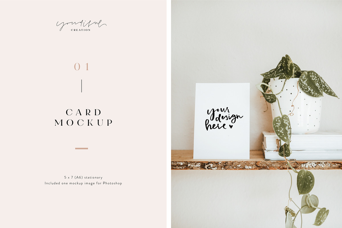01 - Card Mockup Stationary, a Print Template by youdiful creation