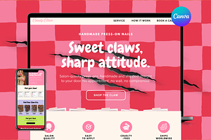Candy Claw Nail Brand Website Design, a Landing Page Template by wekreatif