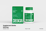 Supplement Bottle Mockup, a Packaging Mockup by renderstockmarket (Thumbnail 1 of 4)