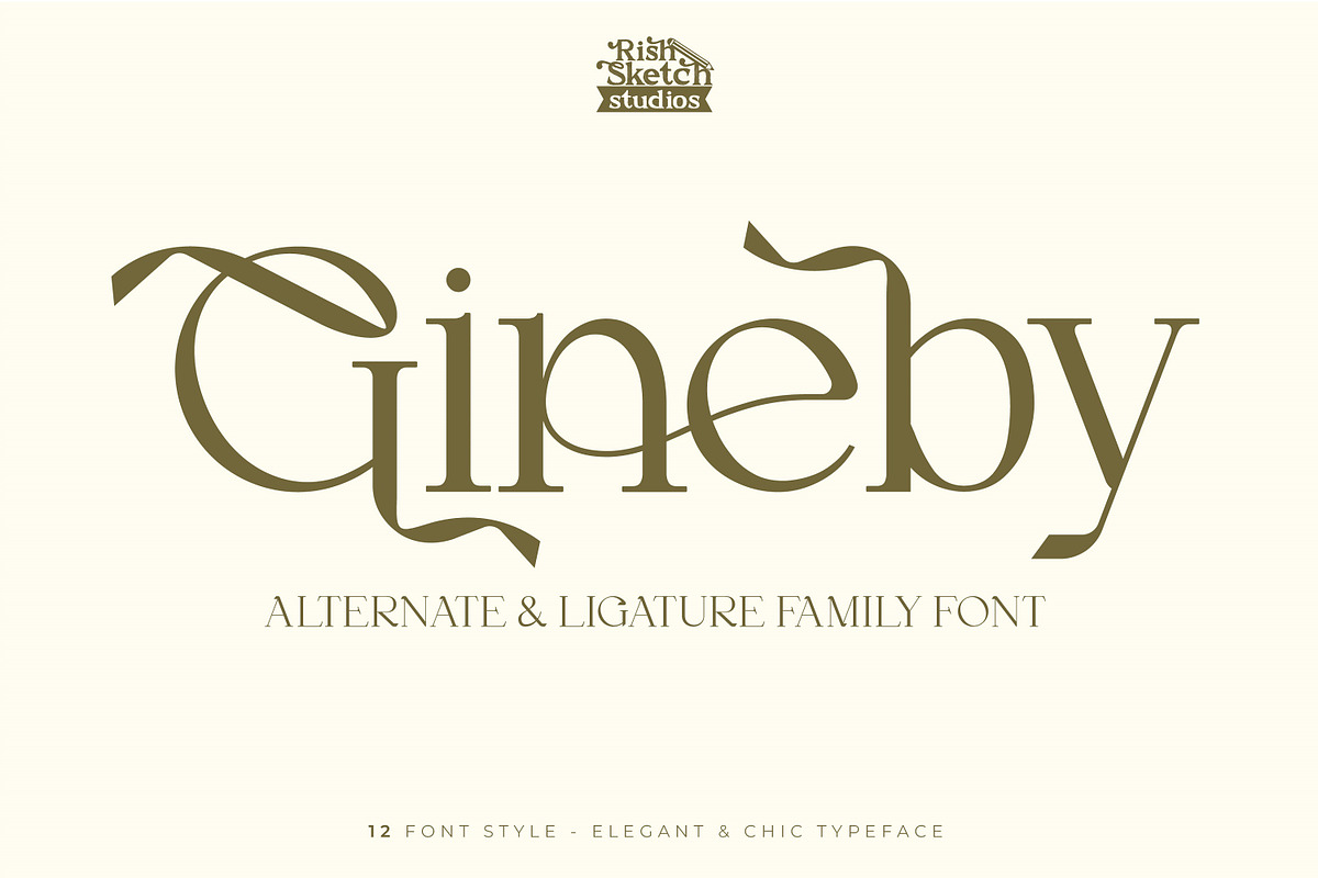 Gineby - Serif Typeface Font, a Serif Font by Rishsketch (Photo 1 of 16)
