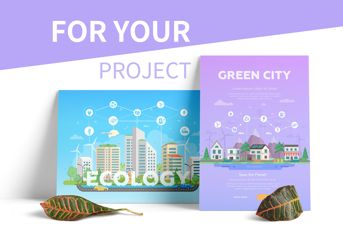 Eco city - flat design style set, an Illustration by Boyko Pictures (Photo 4 of 13)