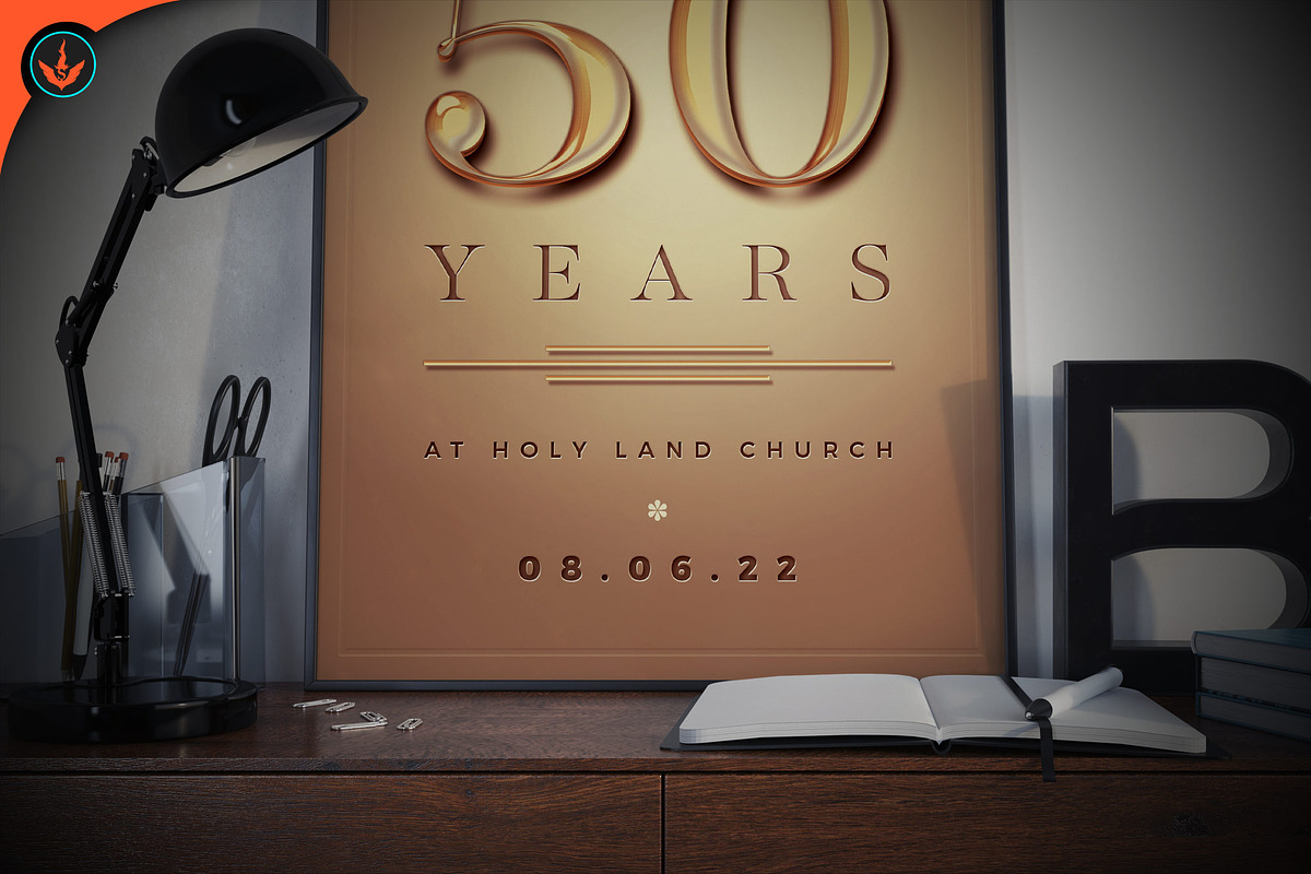 Gold Church Anniversary Flyer, a Flyer Template by SeraphimChris (Photo 6 of 11)