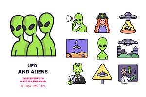 50 UFO And Alien Icons