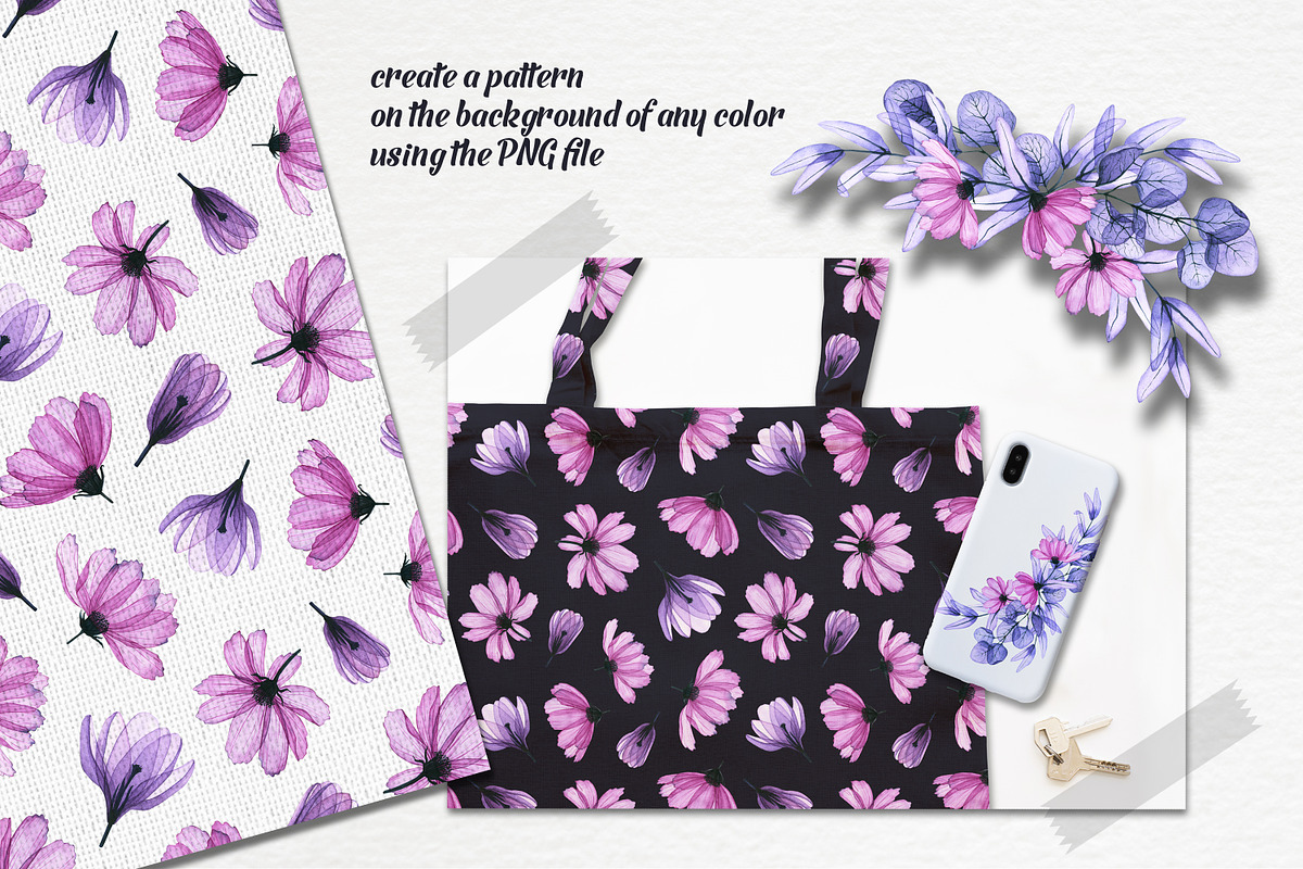 Transparent flora. Watercolor set, a Decorative Illustration by Ola_Vola (Photo 8 of 10)