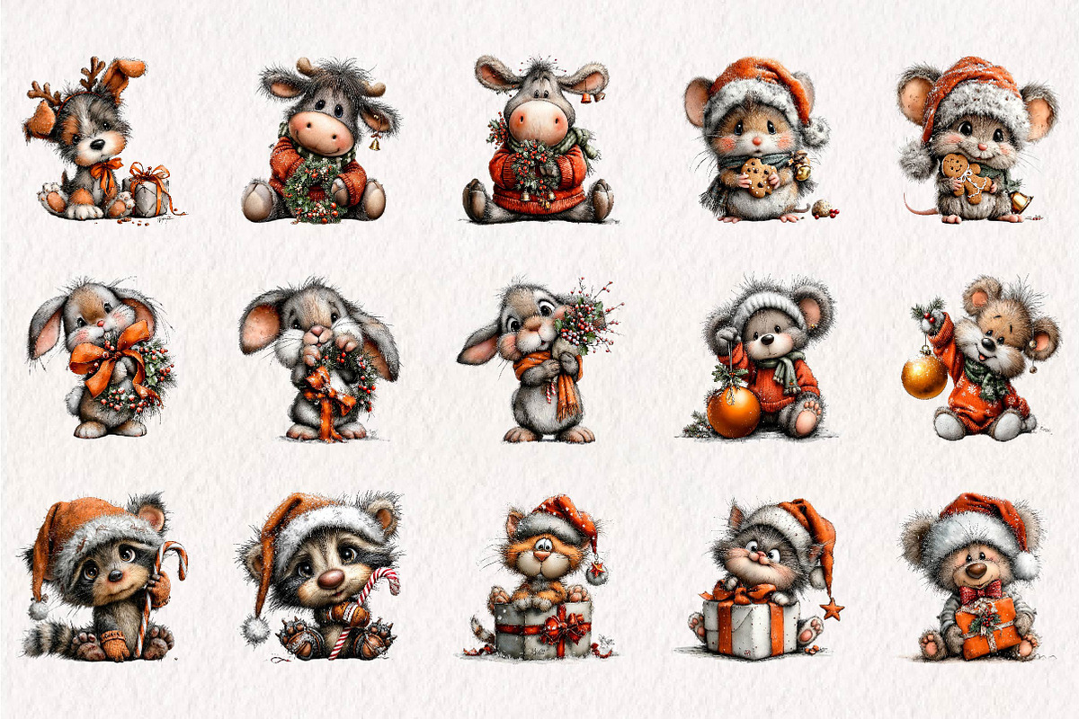 Jolly Christmas Animal Club, a Seasonal Illustration by CreationArt (Photo 4 of 7)