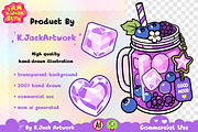 Purple Drink Party Clipart, a Food Illustration by K.JackArtwork (Thumbnail 3 of 4)