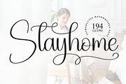 Stayhome | Script Font, a Handwritten Font by Scratchones (Thumbnail 1 of 8)