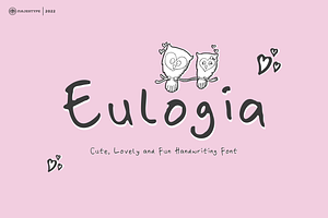 Eulogia - Handwriting Fonts, a Script Font by dexsarharryfonts