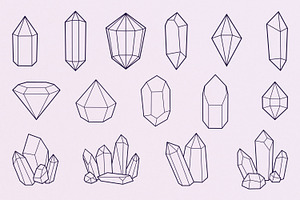 60 Crystal Procreate Stamps