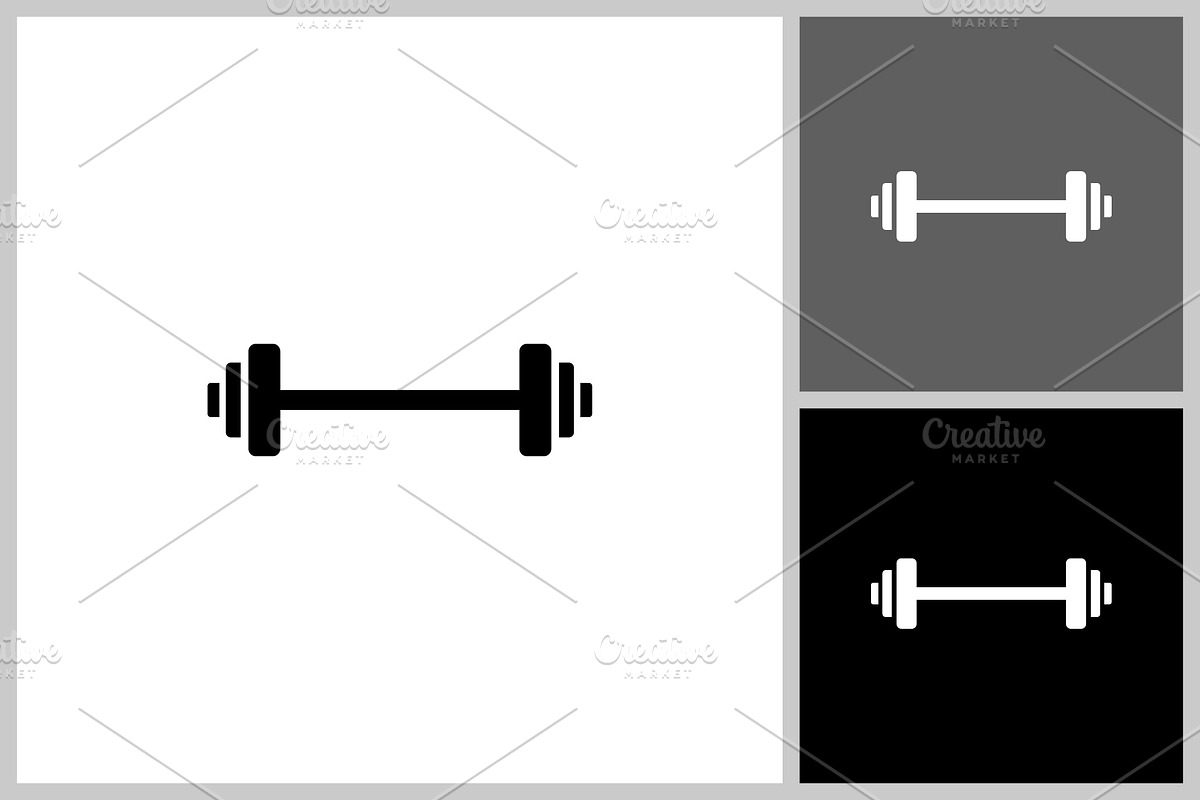 Black barbell icon design vector, a Branding & Logo Template by quadrazo
