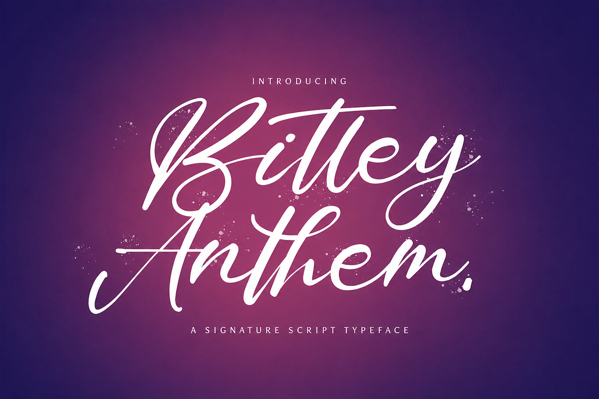 Bitley Anthem - Handwritten Font, a Script Font by StringLabs (Photo 1 of 10)