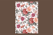 Seamless Flowers Rose Chamomile, a Pattern Graphic by Vintage (Thumbnail 3 of 6)