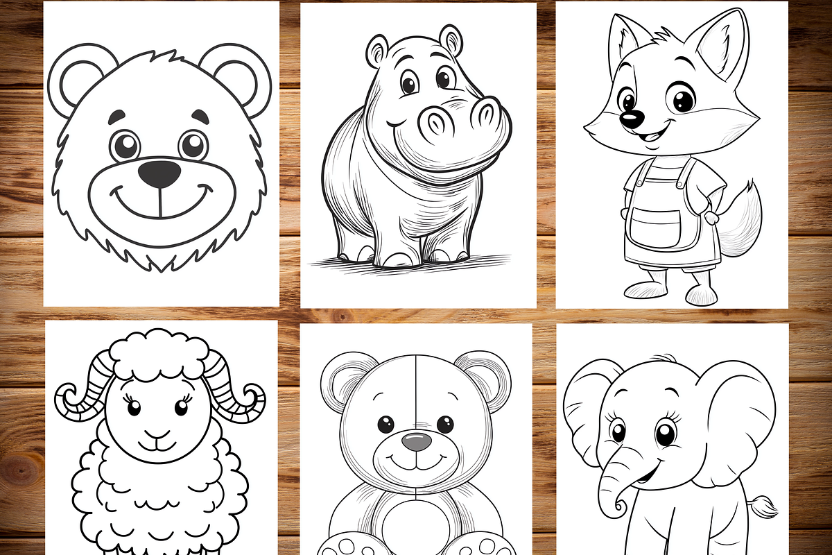 Baby Animal Coloring Pages for Kids, a Brochure Template by LA Design (Photo 2 of 10)