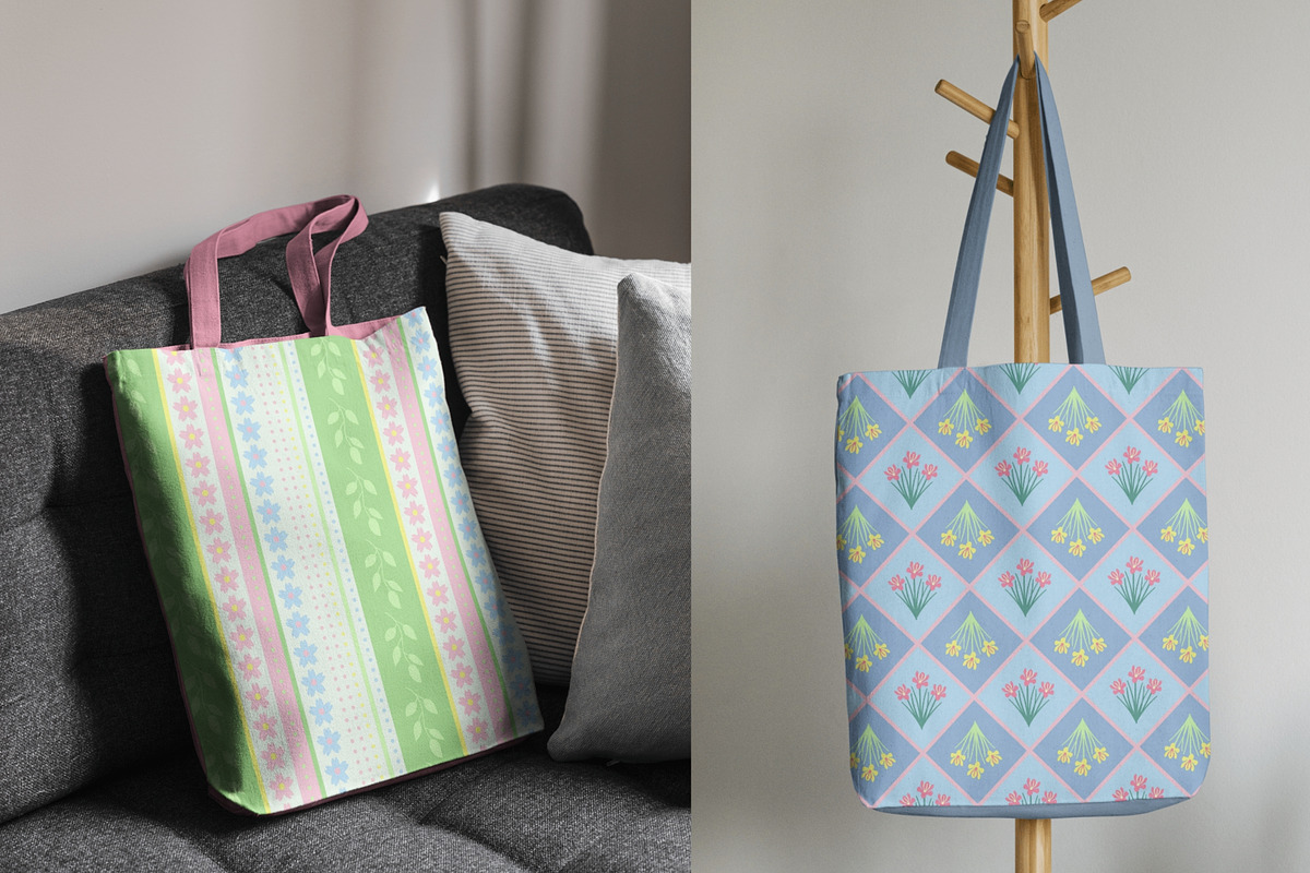 Spring floral & geometric patterns, a Pattern Graphic by Enia Grace (Photo 7 of 10)