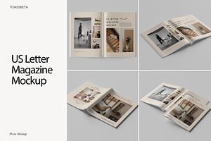 Us Letter Magazine Mockup