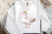 Watercolor Funny Silly Goose Clipart, an Illustration by DreamCafeArt (Thumbnail 4 of 7)