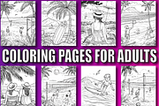 Summer Coloring Book for Adults V-4, a Seasonal Illustration by Design Zone (Thumbnail 5 of 7)