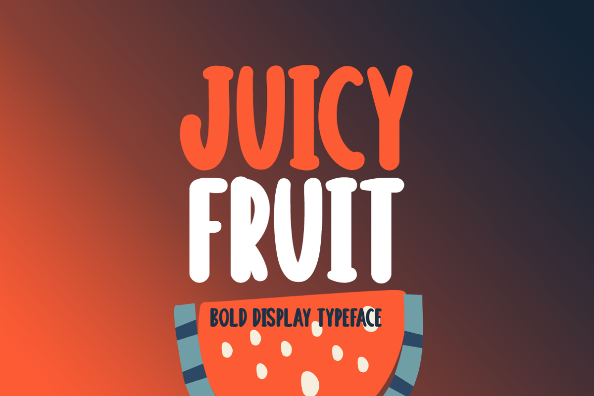 Juicy Fruit Typeface, a Font by Seemly Fonts (Photo 1 of 5)