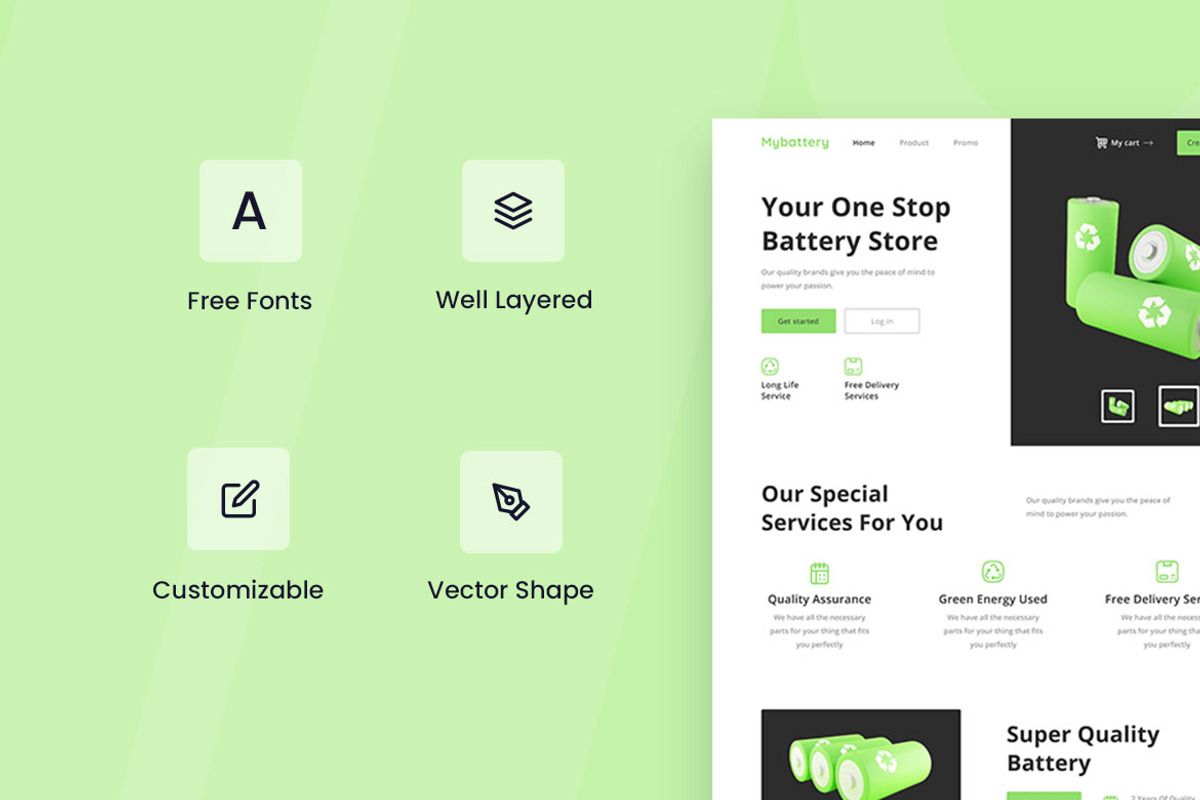 Battery Store Web Design, a Wireframe Template by INSPR STD (Photo 3 of 6)