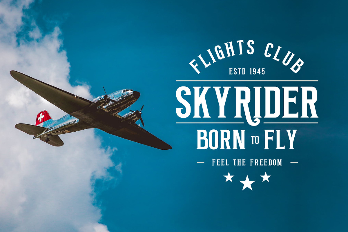 Aviation - Vintage Typeface, a Sans Serif Font by uyo66 (Photo 12 of 14)