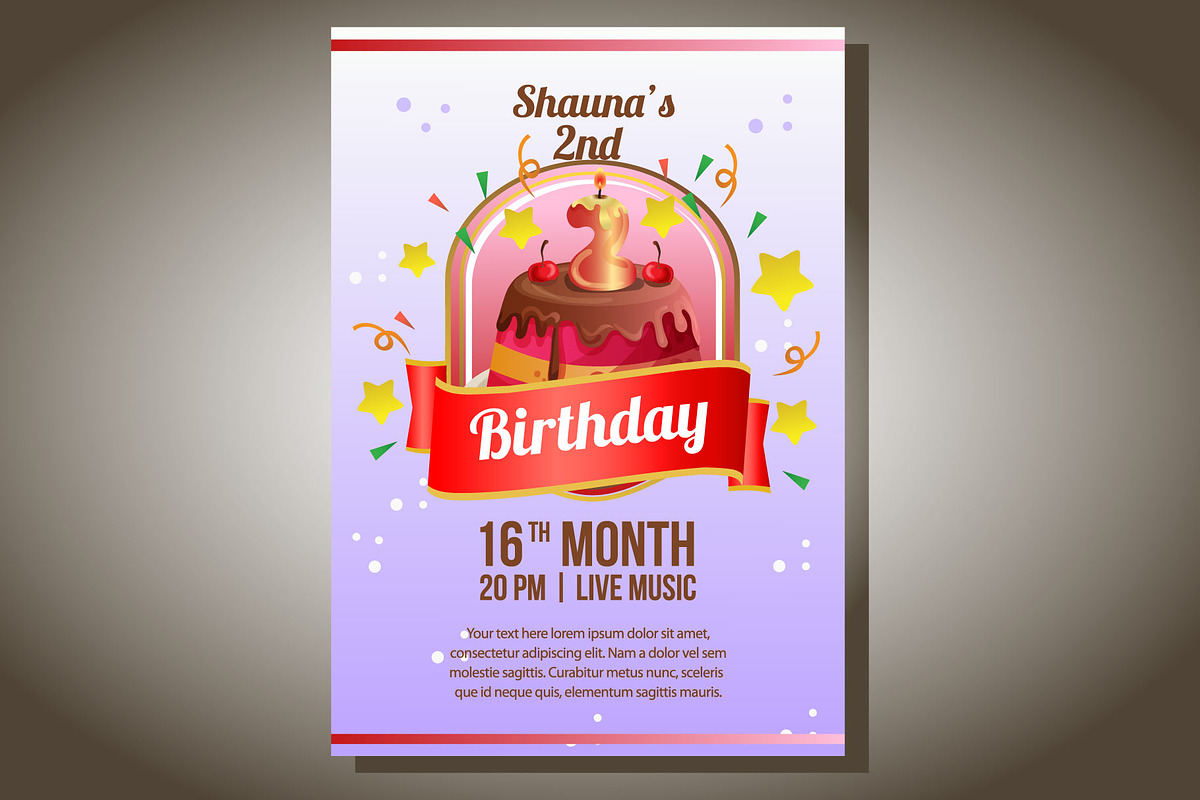7 Birthday party flyer templates, a Templates & Theme by Propylparaben (Photo 8 of 8)