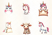 Funny Grumpy Unicorn Clipar, an Illustration by CrexoraLab (Thumbnail 5 of 5)