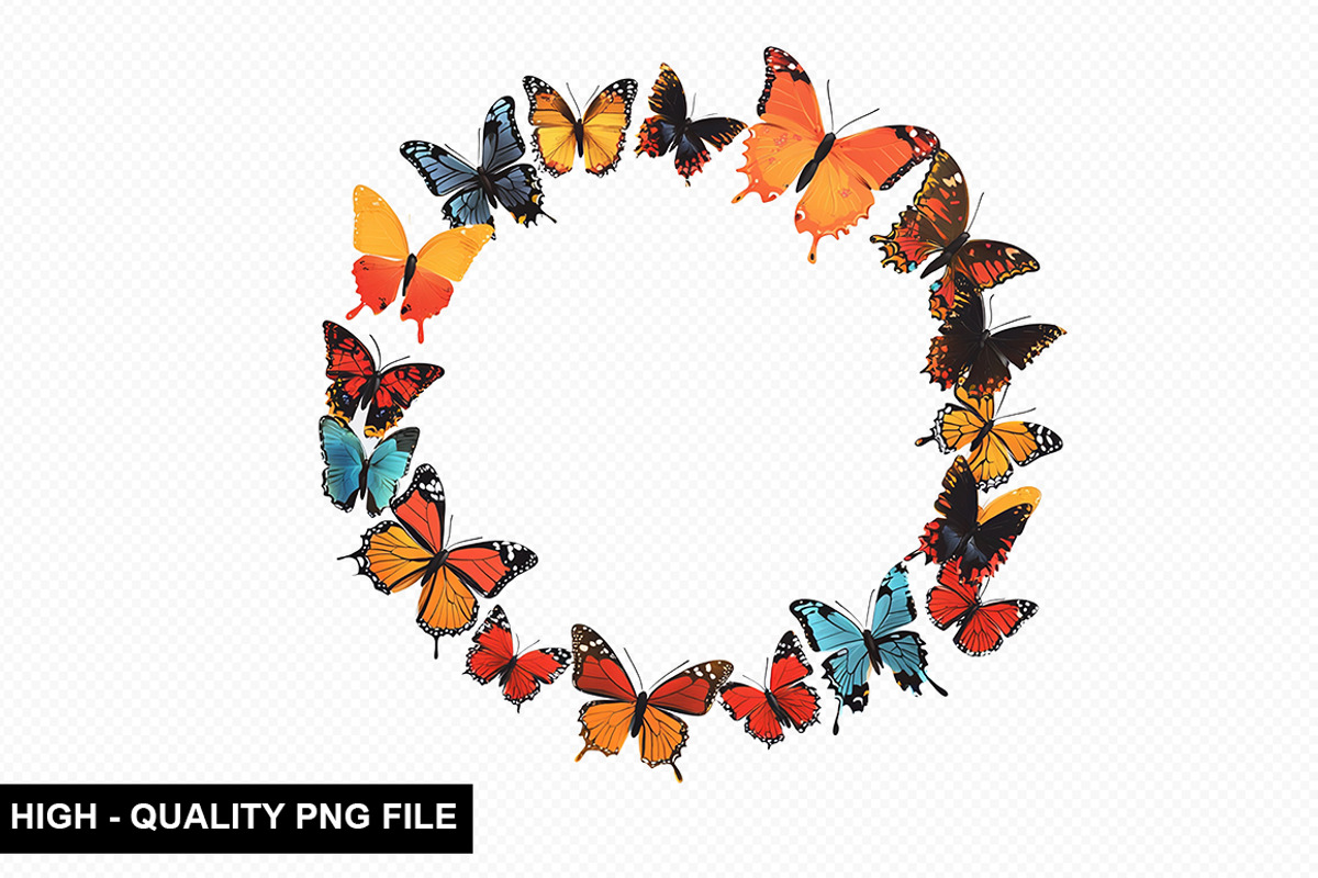 Butterfly Border Clipart Bundle, an Illustration by crative8112 (Photo 6 of 7)