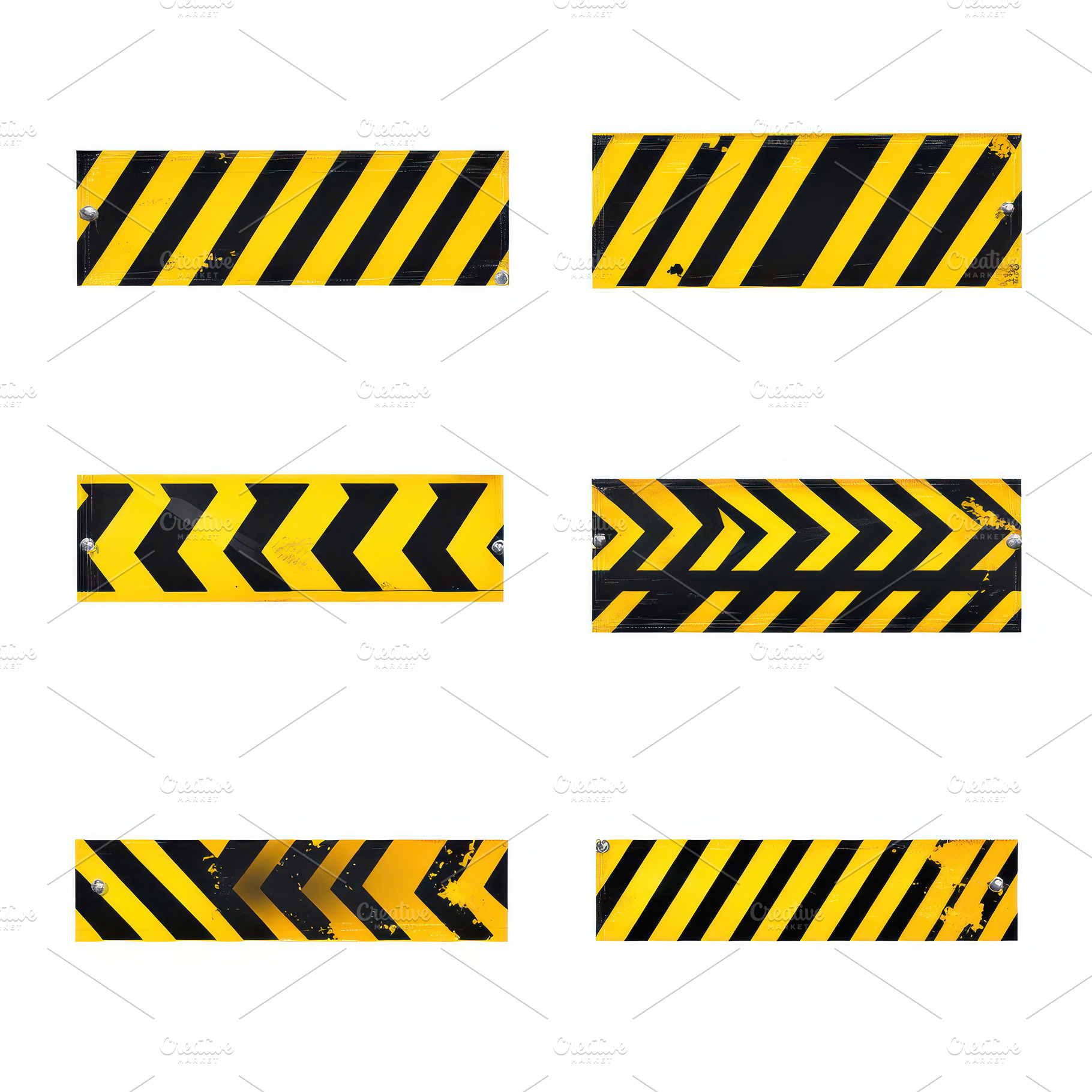 Yellow and black striped warning sig, an Abstract Photo by Pixeness Studio