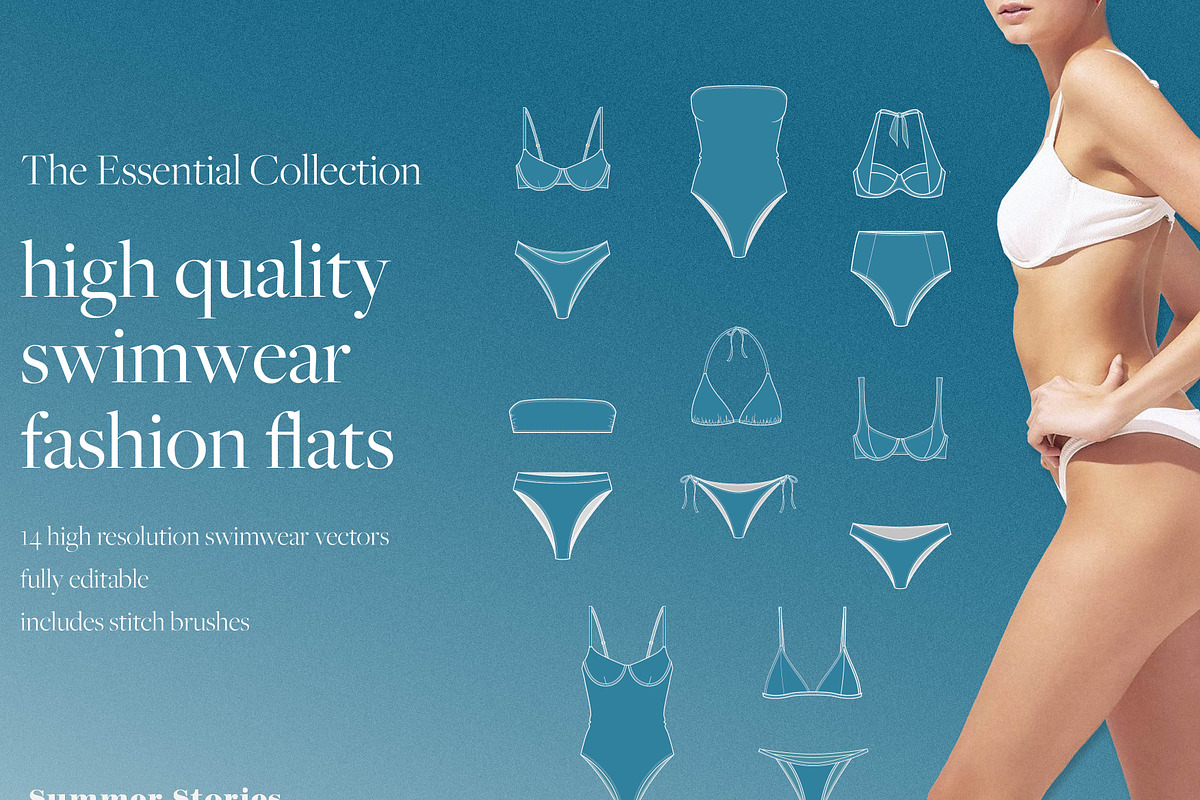 High Res Swimwear Flats Templates, an Object Graphic by Summer Stories (Photo 1 of 8)