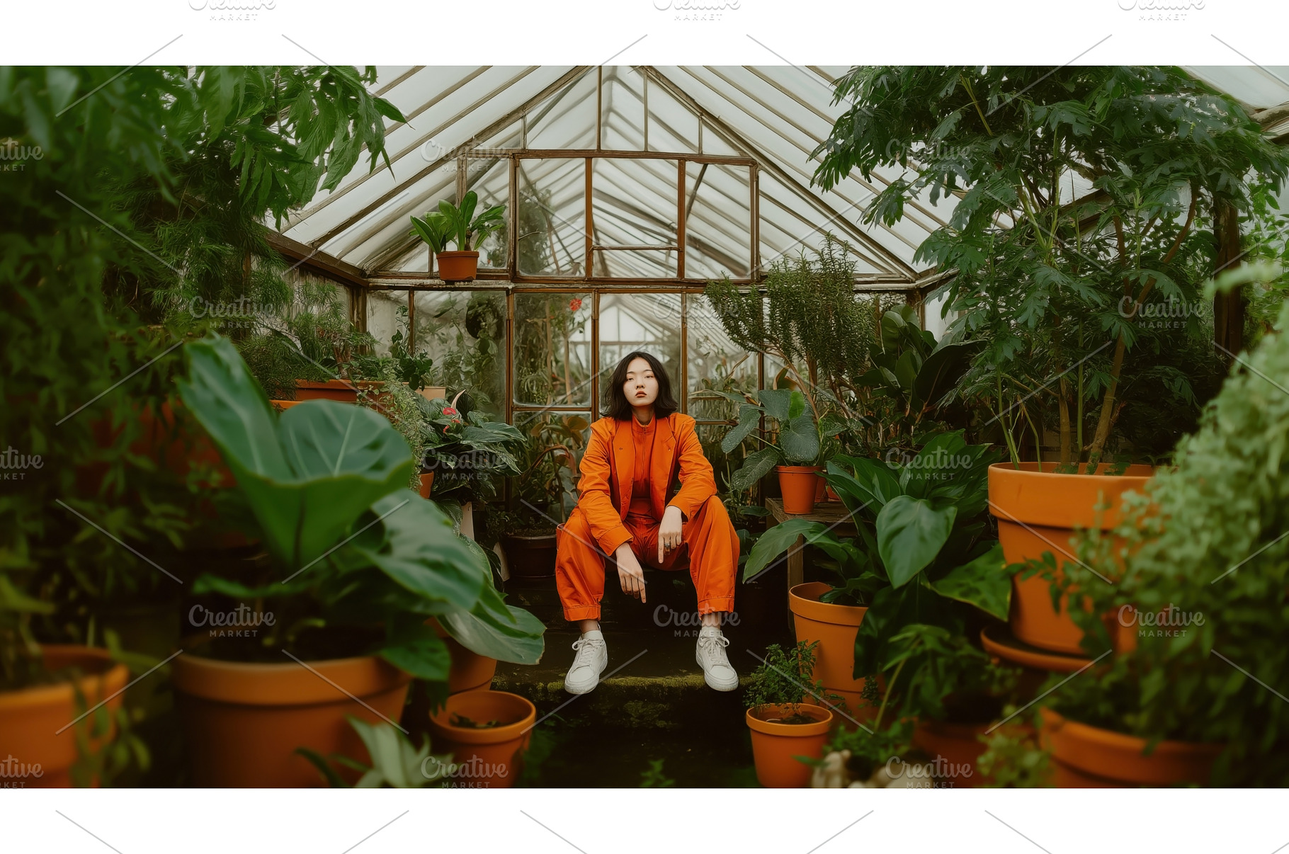 Asian woman in an orange outfit, a Person Photo by Sergey Kotenev