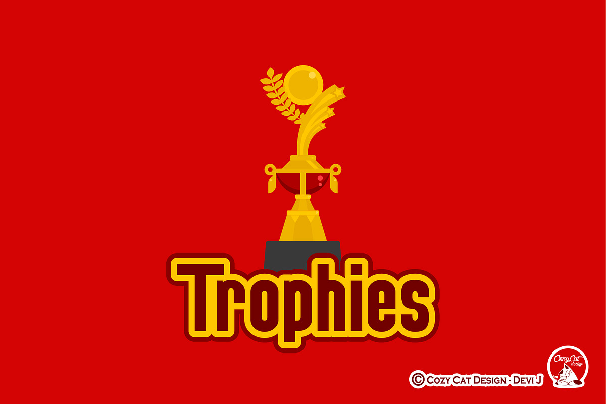 Trophies Digital Clipart, an Object Graphic by Cozy Cat Design (Photo 2 of 3)