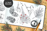 Christmas Sketch Set, a Decorative Illustration by Mona Monash (Thumbnail 2 of 10)