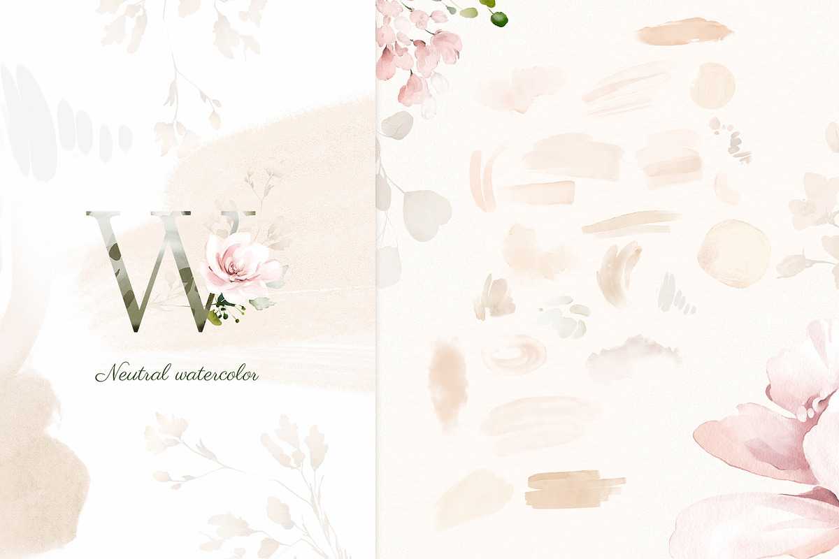 Pink watercolor flowers & herbs, an Illustration by Lisima (Photo 11 of 11)
