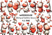 Whimsical Valentine Unicorn Clipart, an Illustration by CraftArtStudio (Thumbnail 1 of 6)