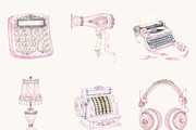 Watercolor Pastel Devices Clipart, a Technology Illustration by BusyDaydesign (Thumbnail 4 of 9)
