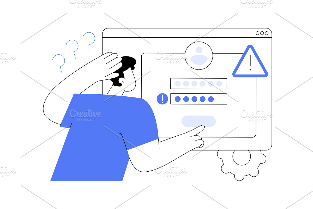 Wrong password isolated cartoon, a Technology Illustration by Visual Generation