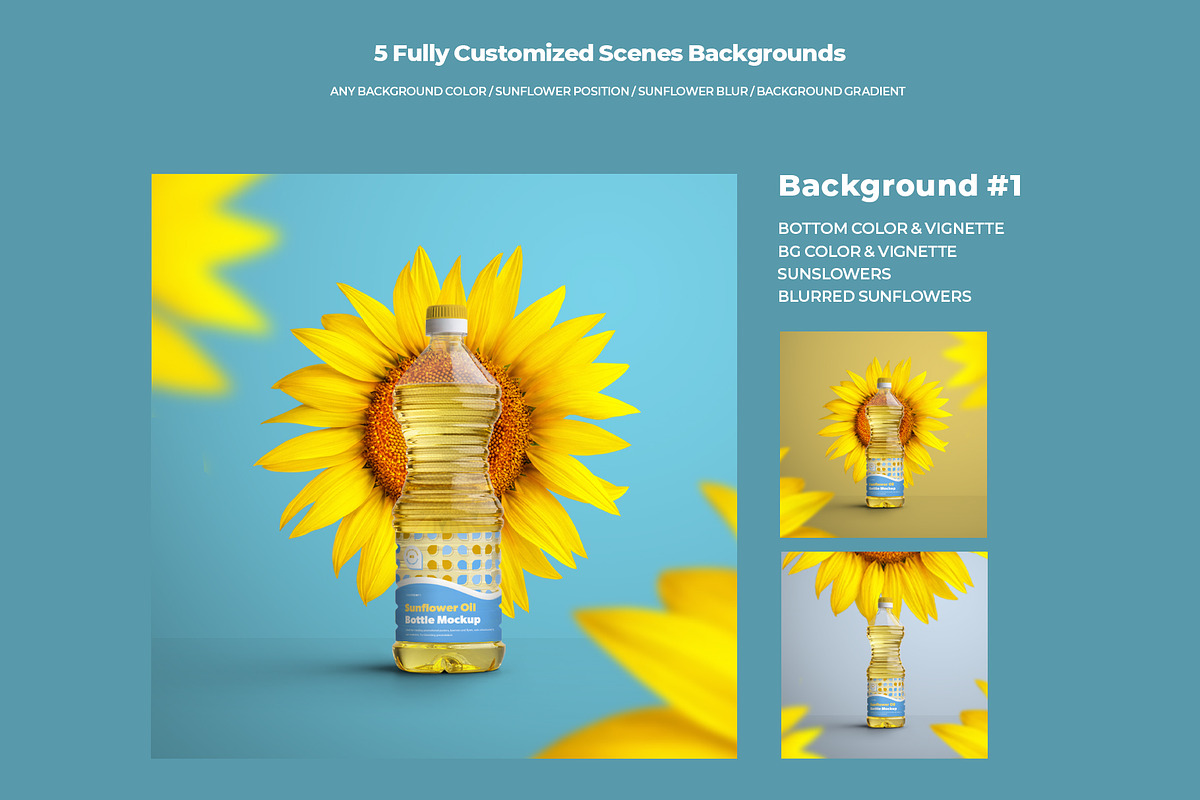 Mockup Plastic Sunflower Oil Bottles, a Packaging Mockup by Grow Design Craft Studio (Photo 2 of 11)