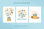 Back to school vector clipart, an Education Illustration by Nadezhda Mikhailova (Thumbnail 5 of 9)