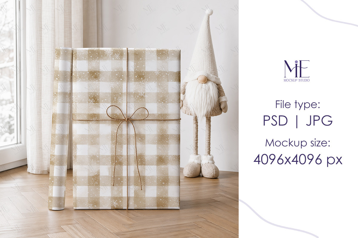 Wrapping Paper Mockup Gift Wrap, a Packaging Mockup by Mie Mockup Studio (Photo 4 of 7)