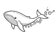 Whale Line Art Vector Bundle, an Illustration by yasushie (Thumbnail 31 of 51)