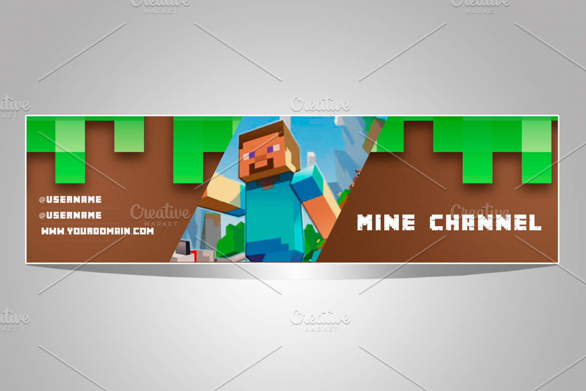 Youtube Mine Channel Art, a Social Media Template by FrancoShop (Photo 2 of 7)