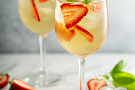Summer white sangria with strawberries, a Food & Drink Photo by farwasser