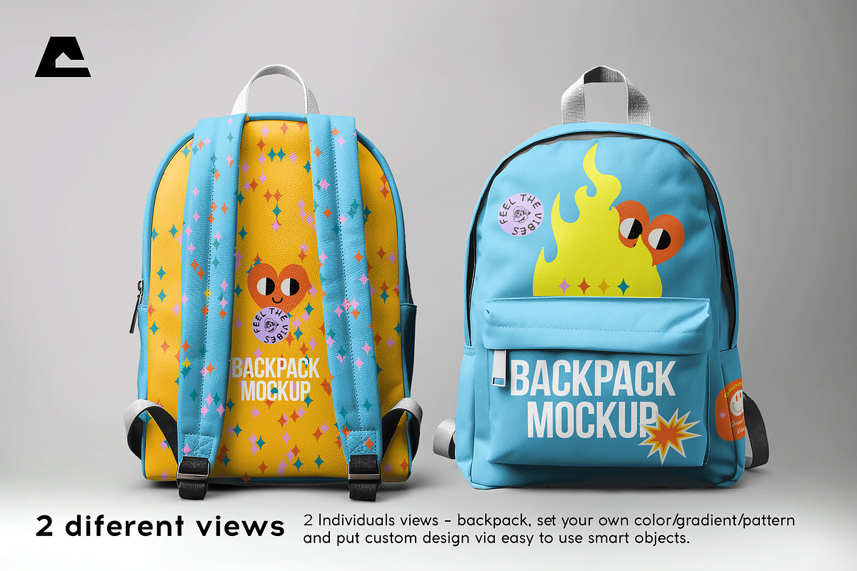 Backpack Mockup Set, a Wearable Device Mockup by ArtDom (Photo 3 of 5)