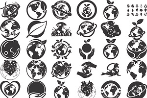 earth care symbol silhouettes, an Illustration by Amazin_art