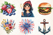 4th Of July Clipart Bundle, a Seasonal Illustration by Rose Art (Thumbnail 2 of 6)