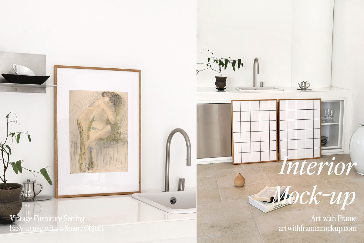 Modern Kitchen Interior Frame Mockup, a Product Mockup by ArtwithFrame (Photo 12 of 16)