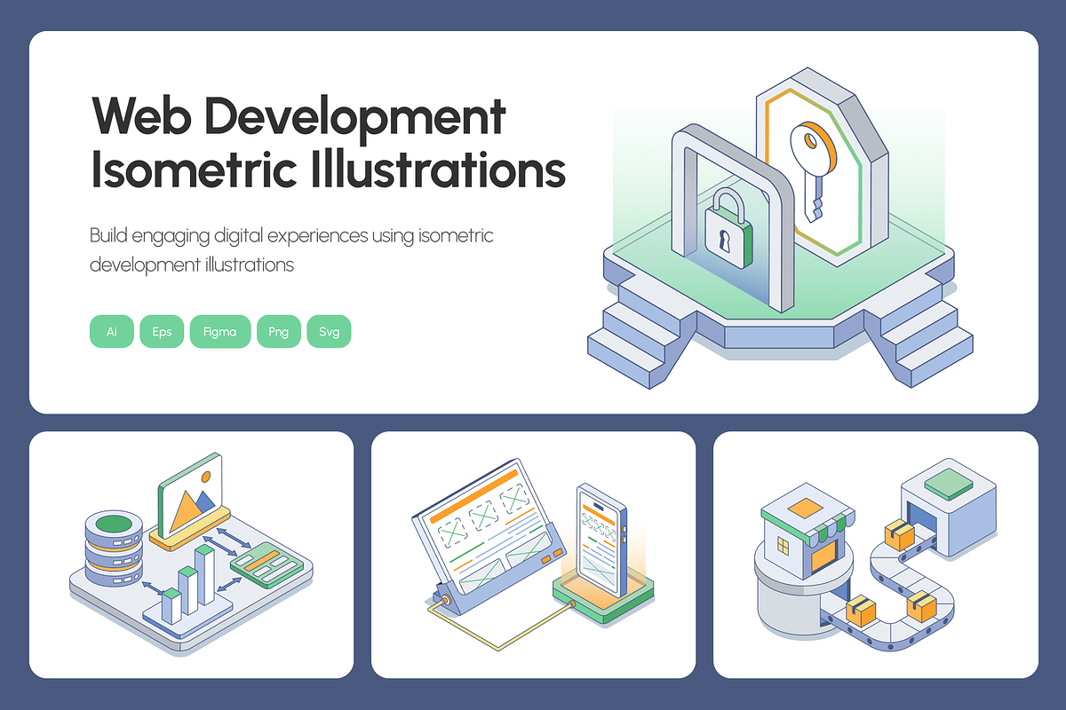 50 Web Development Illustrations, a Technology Illustration by Creative Stall (Photo 1 of 11)