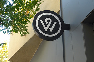 Logo Mockup Circular Hanging Sign